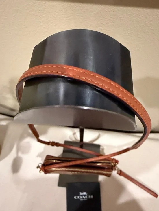 Coach Brown Signature Coated Canvas Crossbody with Tan Leather Trim - Picture 4 of 12